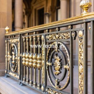 Stylish Brass Stair Railing For Interior Design Popular Window Grill Design