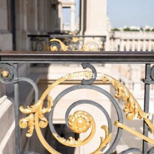 Decorative Brass Handrail With Artistic Detailing Simple Small Grill Gate Design