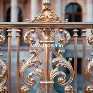 Designer Brass Staircase Railing For Villas Steel Grill Design Main Door