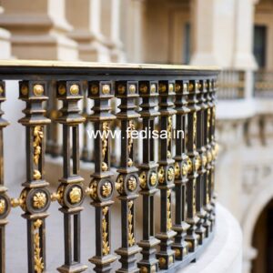 Elegant Brass Railing Design With Artistic Finish Steel Ki Window Ke Design
