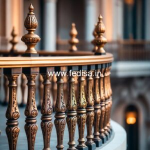 Custom Brass Railing Design For Staircase Interiors Window Grill Design With Lock