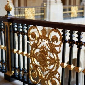 Luxury Brass Balcony Railing With Designer Finish Iron Grill For Compound Wall