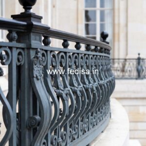Designer Brass Staircase Handrail For Homes Sitout Steel Gate Design