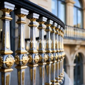 Premium Brass Balcony Railing With Fine Finish Modern Steel Window Grill Design
