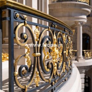 Elegant Brass Balcony Railing For Interior Decor Modern Staircase Design