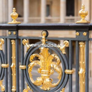 Decorative Brass Stair Railing With Elegant Finish Duplex Stair Design