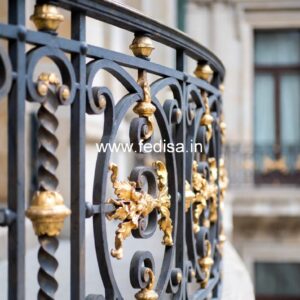 Antique Brass Balcony Railing With Designer Look Interior Stairs Design
