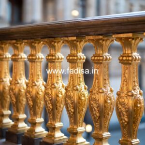 Premium Brass Stair Railing Design For Modern Homes Front Entrance Stairway