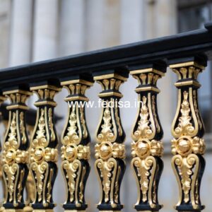 Elegant Brass Staircase Railing With Gold Finish Steel Staircase Design Outdoor