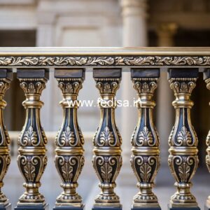 Ornamental Brass Railing Design For Classic Homes Staircase Landing Design