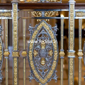 Stylish Brass Railing Design For Interior Decor Zigzag Stairs