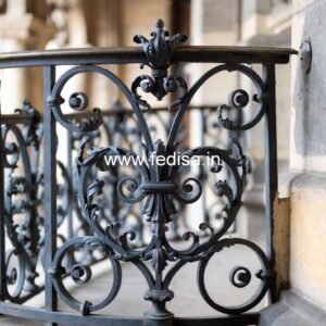 Brass Balcony Railing With Artistic Work Duplex House Steps Design