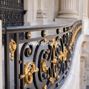 Brass Staircase Railing Design With Glass Panels Exterior Front Stairs Designs