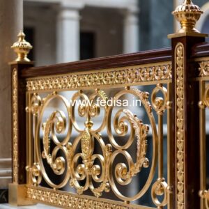 Designer Brass Handrail For Luxury Interiors Outer Staircase Design