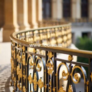 Brass Railing Design For Luxury Villas Duplex Steps