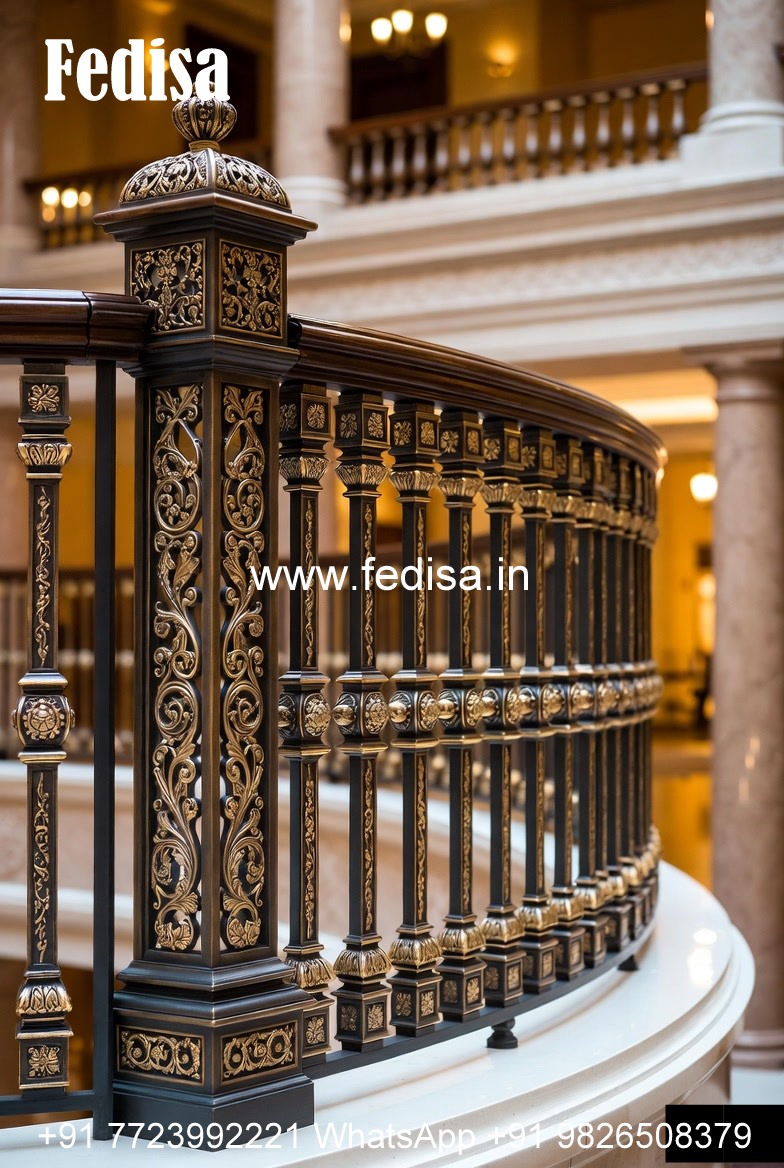 Stylish Brass Railing Design For Interiors Wall Stairs Design
