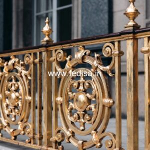 Classic Brass Balcony Railing With Royal Touch Staircase Ventilation Design