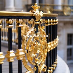 Luxury Brass Handrail For Grand Staircases House Front Stairs Design