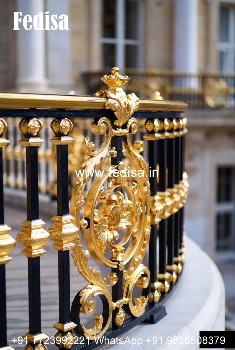 Luxury Brass Handrail For Grand Staircases House Front Stairs Design