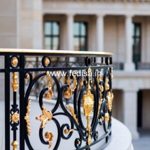 Decorative Brass Railing Design With Classic Finish Main Door Stairs Design