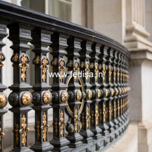 Designer Brass Staircase Railing For Villas Concrete Staircase Design For Small Spaces