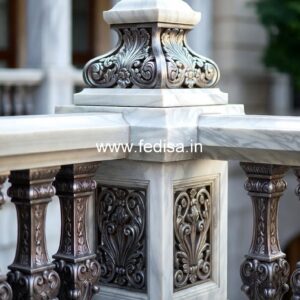 Elegant Brass Railing Design With Artistic Finish Living Room Staircase Design
