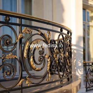 Luxury Brass Balcony Railing For Modern Architecture Round Jina Design