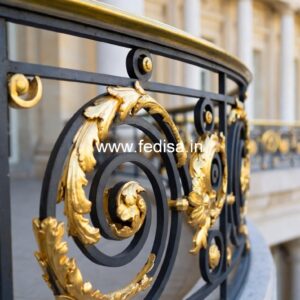 Premium Brass Handrail Design For Elegant Homes Living Room With Stairs Layout