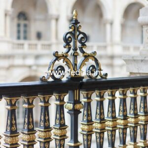 Designer Brass Stair Railing For Luxury Interiors Stair Grill Design In Wooden