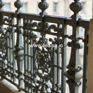 Antique Brass Balcony Railing With Classic Style Staircase Gate Design