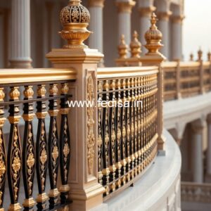 Luxury Brass Railing Design With Elegant Touch Steel Stairs Design For Indian Houses