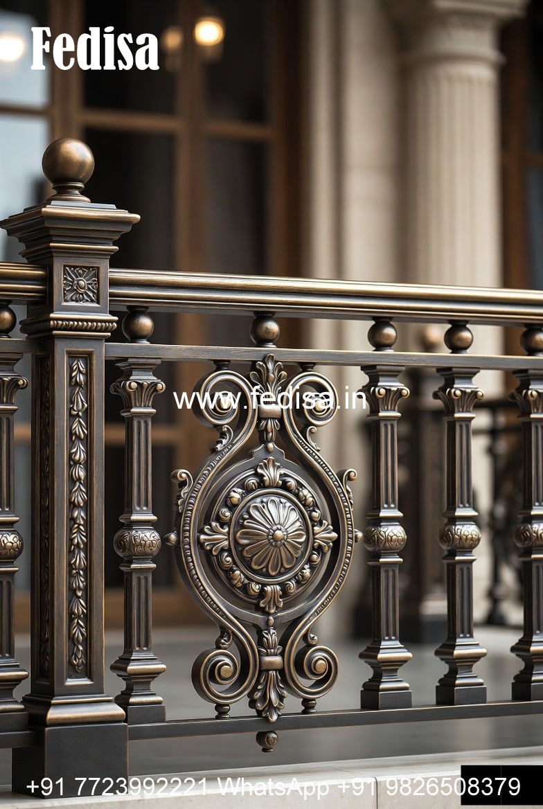 Brass Balcony Railing Design With Luxury Finish Steel Railing For Stairs Design