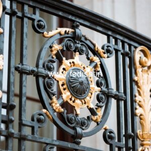 Luxury Brass Railing Design With Detailing Cabinet Stairs Design