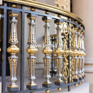 Custom Brass Railing Design For Modern Architecture Staircase Glass Painting Designs
