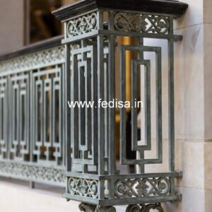 Decorative Brass Balcony Railing For Luxury Homes Stair Steel Railing Design With Glass