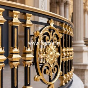 Brass Staircase Handrail With Classic Touch Staircase Side Railing Design