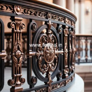 Designer Brass Staircase Railing With Custom Patterns ONE Stair House Design