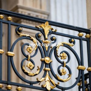 Elegant Brass Staircase Design With Decorative Finish Indoor Railing Design