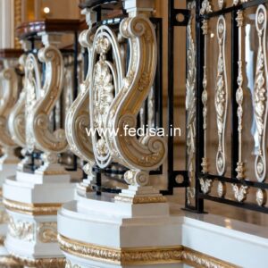 Decorative Brass Stair Railing With Unique Style Staircase Design Steel And Glass