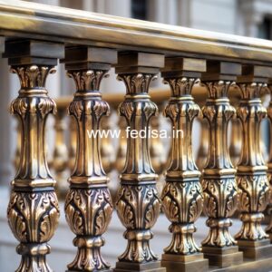 Decorative Brass Railing Design With Unique Patterns Granite Molding Designs For Stairs