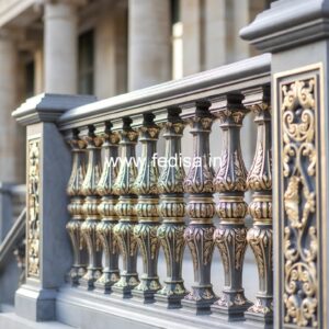 Elegant Brass Railing Design With Artistic Finish Roof Deck Stairs Design