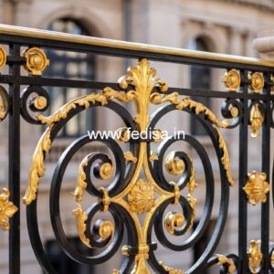 Designer Brass Stair Railing With Artistic Work Small House With Stairs Inside