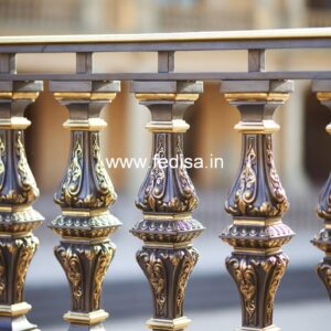 Elegant Brass Balcony Railing With Classic Design Modern Interior Stairs