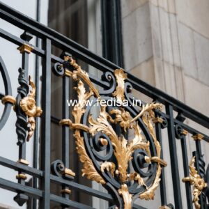 Luxury Brass Stair Railing Design For Villas Living Room Design Under Stairs