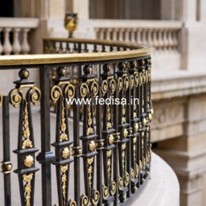 Elegant Brass Handrail Design For Interior Decor Square Pipe Railing Design For Stairs