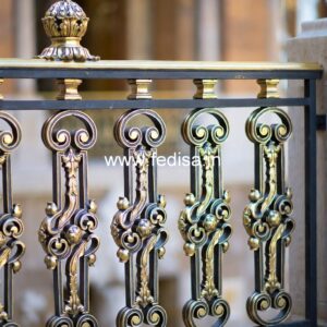 Antique Brass Balcony Railing Design For Interiors Staircase Landing Wall Design