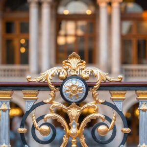 Luxury Brass Stair Railing With Designer Style Two Side Stairs Design