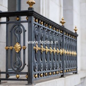Premium Brass Balcony Railing For Interior Spaces Single Stair Home Design