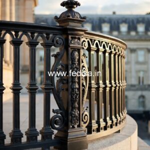 Decorative Brass Stair Railing With Elegant Finish Staircase Riser Design