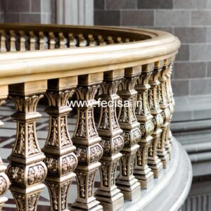 Luxury Brass Balcony Railing With Artistic Detailing Staircase Rooftop Design
